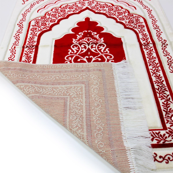 Red And Cream Muslim Prayer Mat