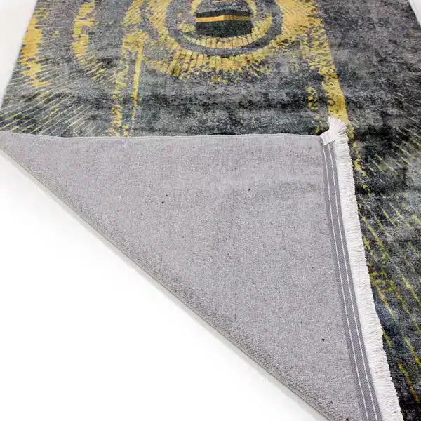 Grey & Gold Muslim Prayer Mat