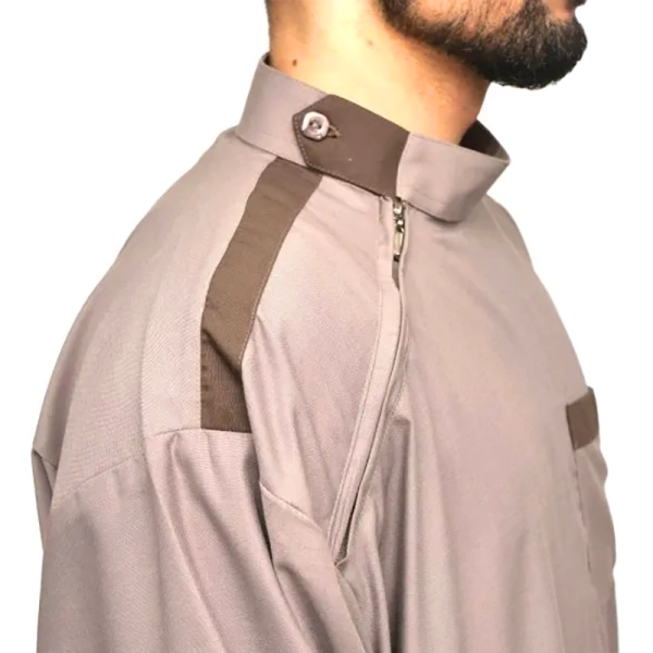 Collared Two Tone Men’s brown Thobe