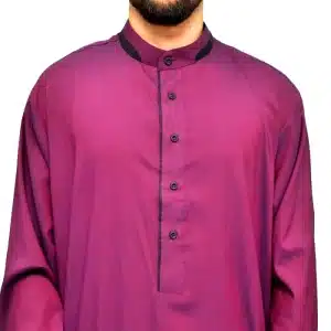 men's plum collared textured Jubba