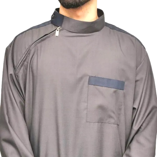 grey collared men's Jubba