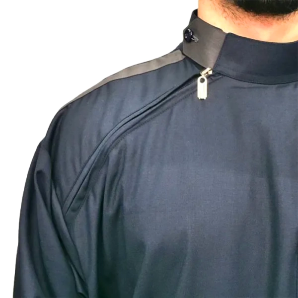 Navy Blue collared Jubba thobe