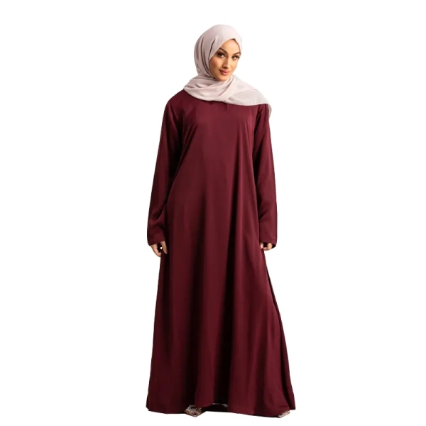 maroon Islamic basic abaya