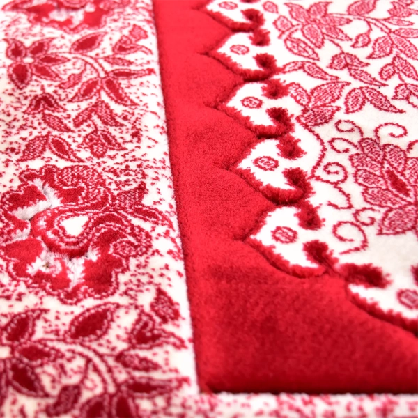 Memory Foam Padded Prayer Mat in Red & White