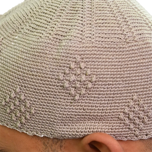 Men’s Detailed Knit Cream Prayer Hat