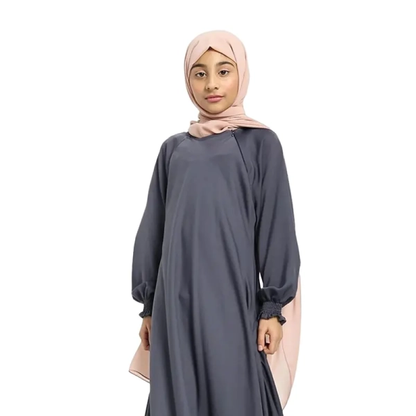 Girls Grey Umbrella Abaya