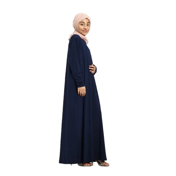 Girls Navy Jersey Abaya