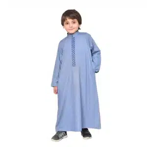 Muslim Kid Collared Blue Thobe