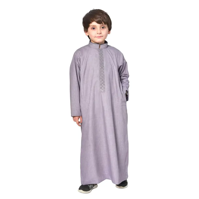 collared Jubba in mauve for Muslim kids