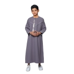 Omani Kids Dark Grey Tasseled Thobes