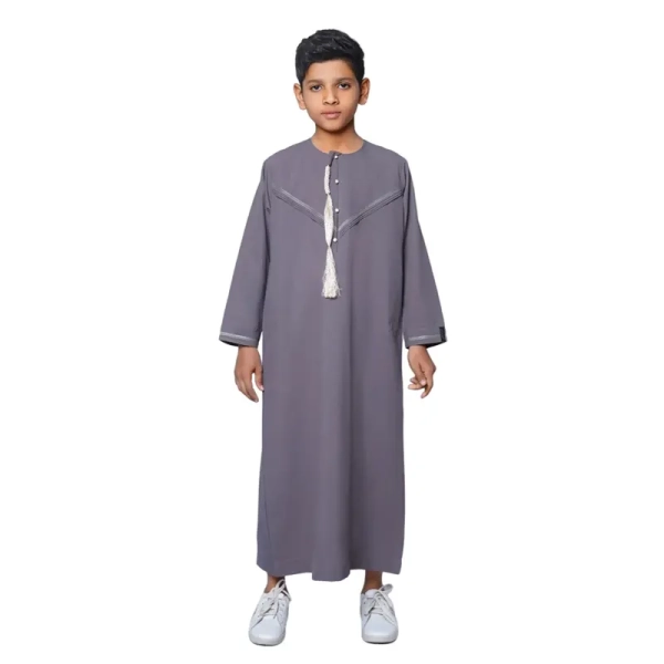 Muslim Kids Dark Grey Thobe