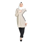 Women Light Grey Knitted Jumper Shirt