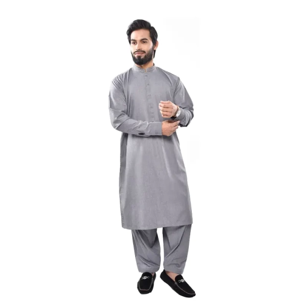 men's grey shalwar kameez