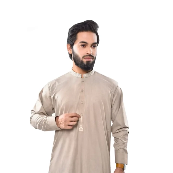 men's cream shalwar kameez