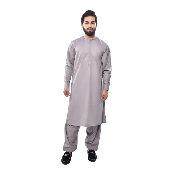 Men Pakistani Grey Shalwar Kameez