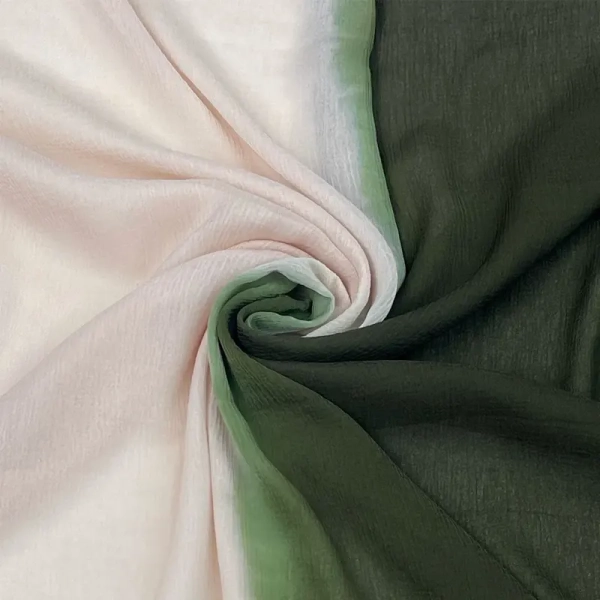 Khaki & Cream Ombre Silk Chiffon Hijab