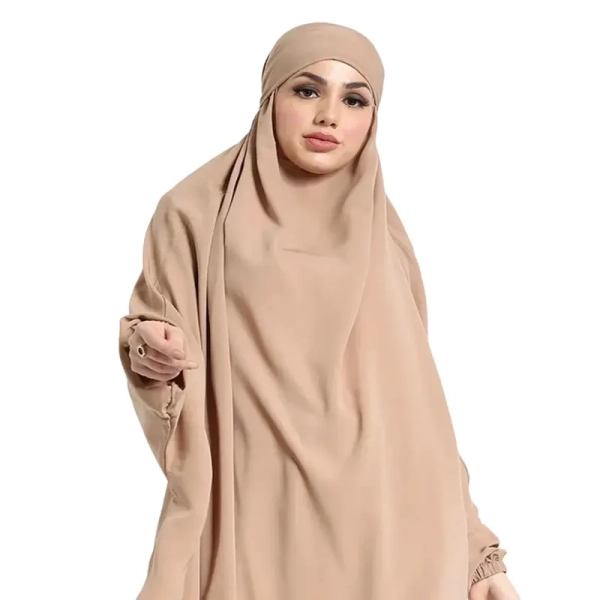 One Piece Beige Muslim Jilbab