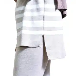 Striped Two Piece Co-ord Set white and grey