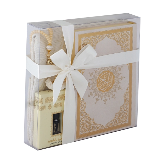 Cream Quran and Attar Gift Set