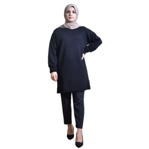 Black Self Print Women Casual Shirt