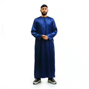 Omani Satin Tassel Navy Thobe