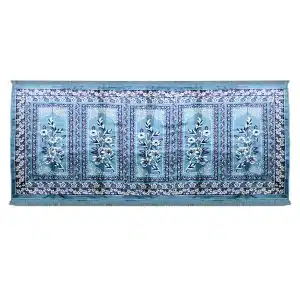 Sky Blue Bordered Five People Muslim Prayer Mat