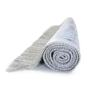 Begum Seccade Grey and White Prayer Mat