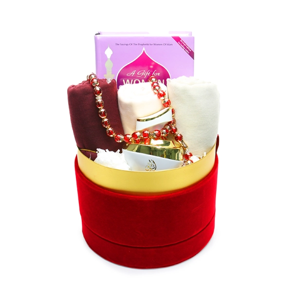 Red Velvet Muslim Ladies Gift Hamper