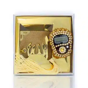 Gold Mini Quran & Digital Tasbih Gift Set