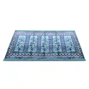 Five People Muslim Prayer Rug Sky Blue