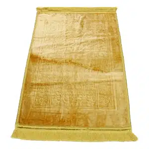 Gold Self Design Pattern Velvet Prayer Mat