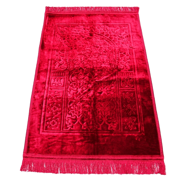 Cherry Self Design Pattern Velvet Prayer Mat