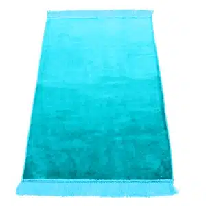 plain turquoise blue muslim prayer rug