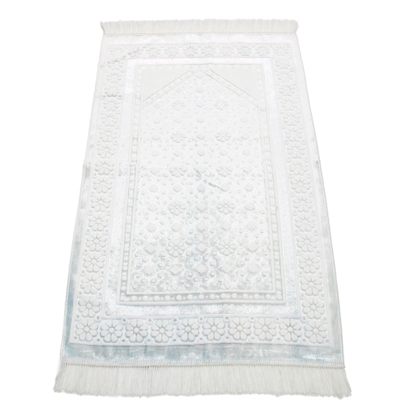 White Self Design Pattern Prayer Mat