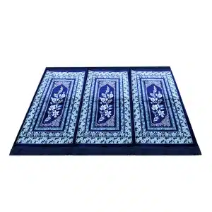 Three People Prayer Rug Blue Bordered