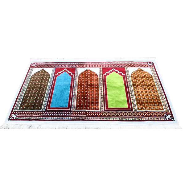 Five People Muslim Prayer Rug Multi Coloured