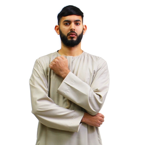 pastel grey tasseled Jubba