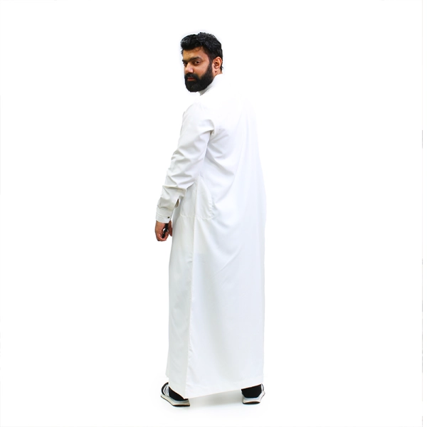 white men's rasiq collared Islamic thobe