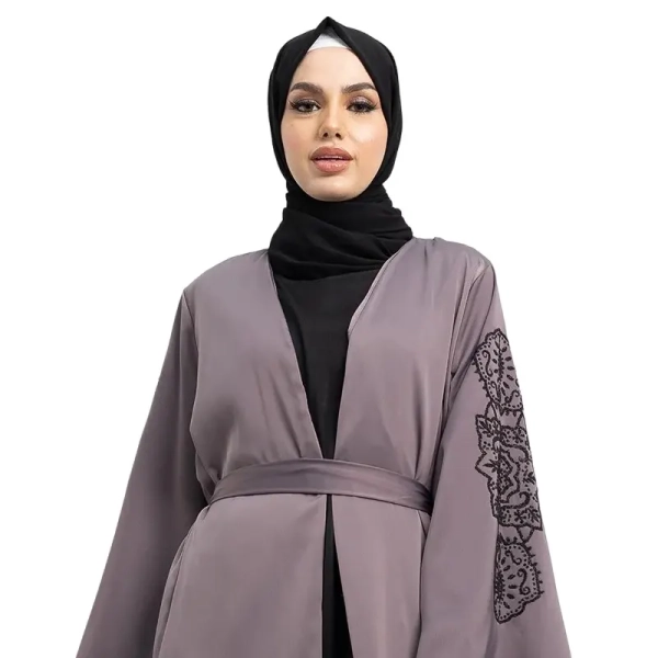 Buy Inaya Mauve Embroidered Kimono