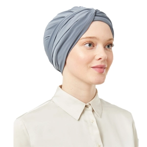 Dim Grey Pre-Tied Instant Turban Scarf