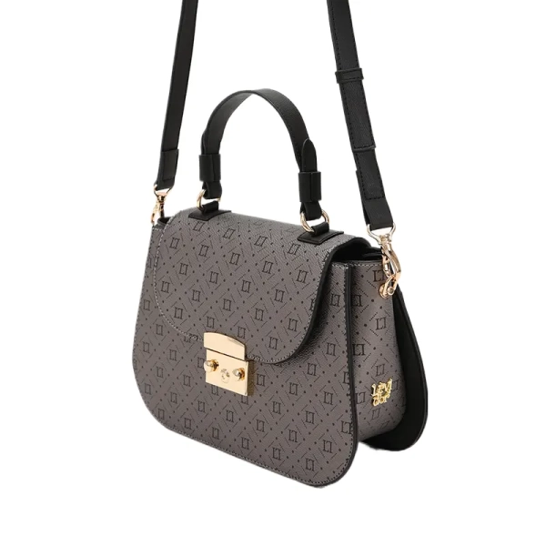 grey top handle ladies handbag