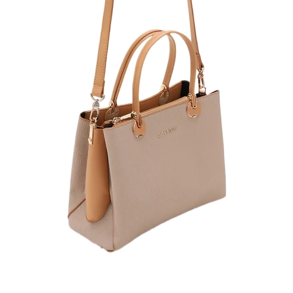 luxury latte top-handle tote bag for ladies