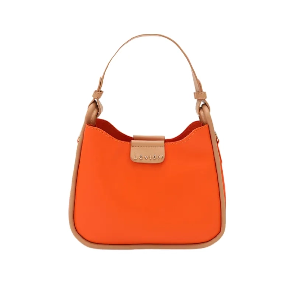 orange and tan designer handbag for ladies