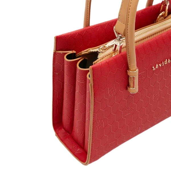 red top-handle handbag