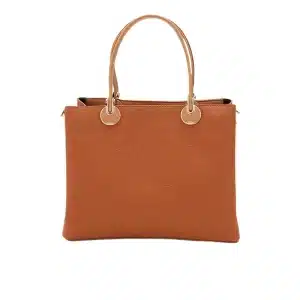 Tan Medium Top Handle Tote Bag