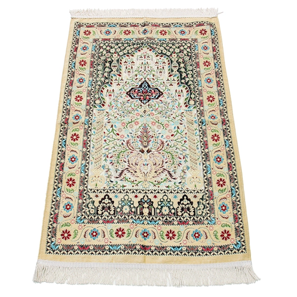 Beige Traditional Design Prayer Mat