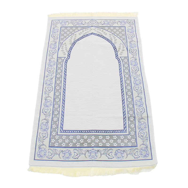 Beige And Grey Light Weight Muslim Prayer Rug