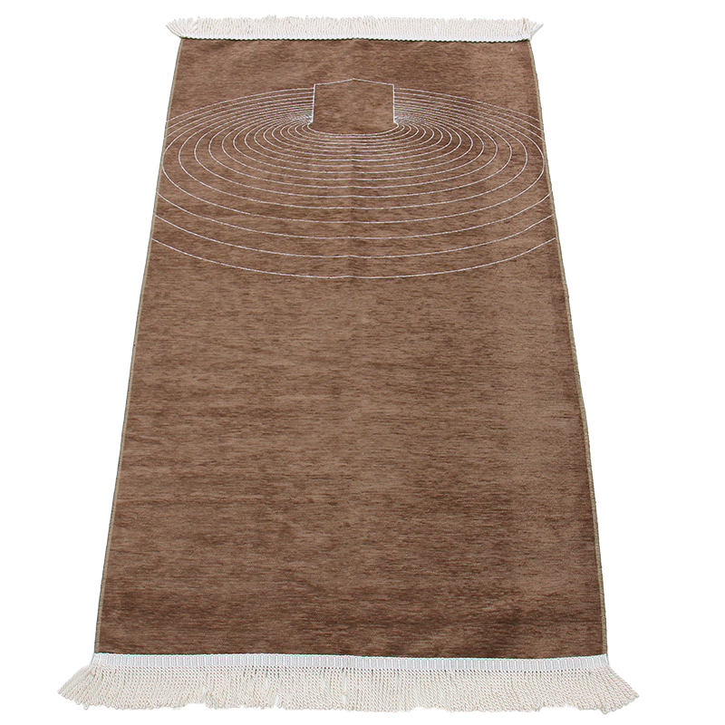 Kaaba Art Muslim Prayer Mat Brown