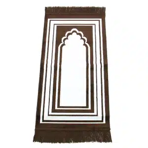 Kids Seccade Brown & White Prayer Mat