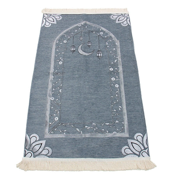 Grey Moon Design Muslim Prayer Rug